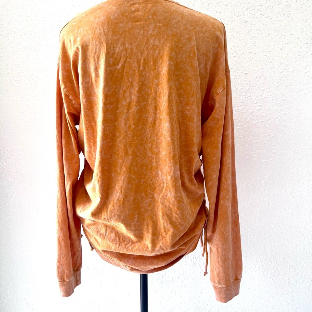 PINK Orange Long Sleeve with Ruched‎ Details large - Picture 4 of 5